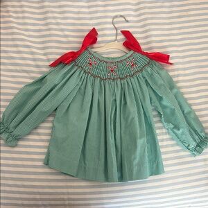 Candy cane Green and Red Kids Blouse